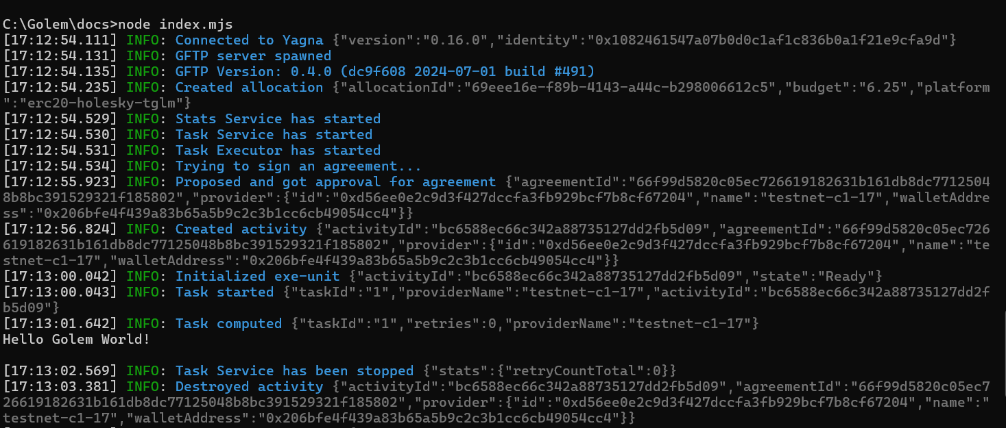 Multiple Commands output log